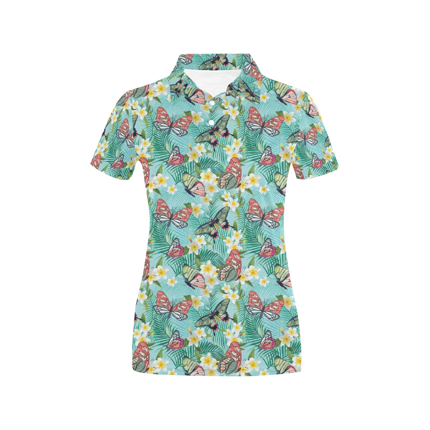Butterfly Pattern Print Design 09 Women's Polo Shirt