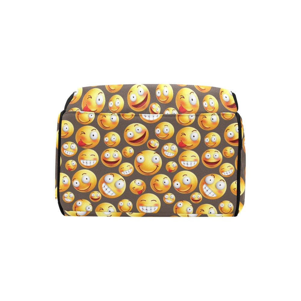 Smiley Face Emoji Print Design LKS303 Diaper Bag Backpack