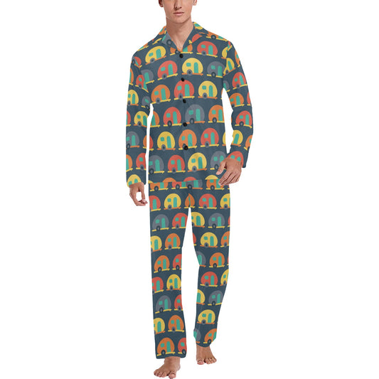 Camper Pattern Print Design 02 Men's Long Pajama Set