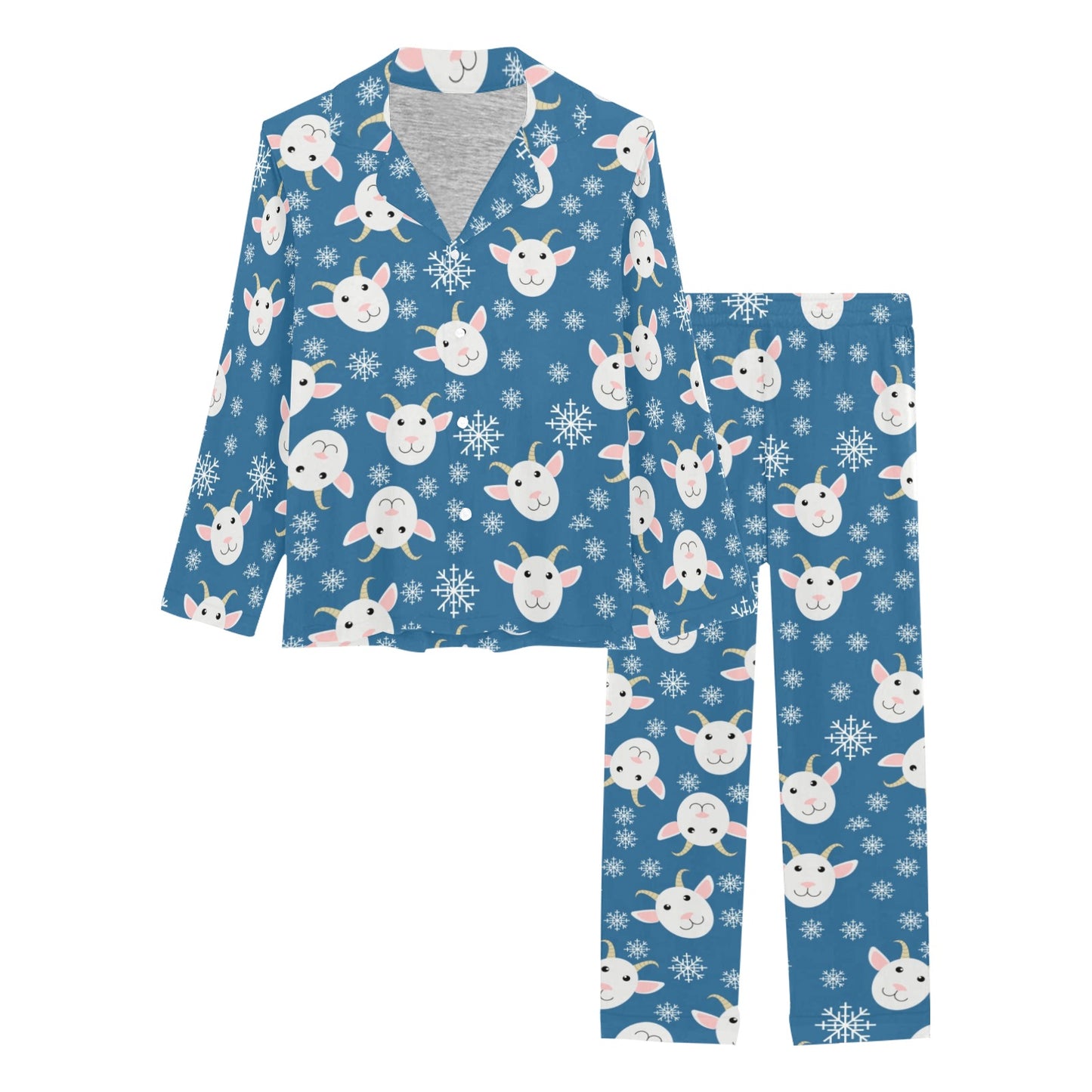 Goat Print Design LKS402 Women's Long Pajama Set