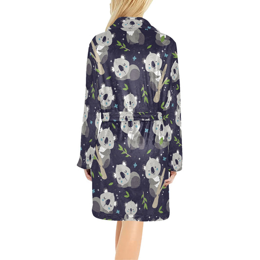 Koala Pattern Print Design 04 Women's Fleece Robe