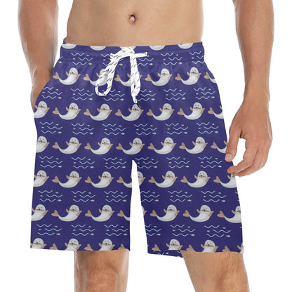 Sea Lion Print Design LKS404 Men's Swim Trunks Beach Shorts