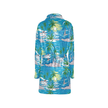 Palm Tree Beach Women's Fleece Robe