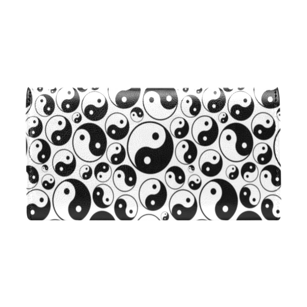 Yin Yang Print Design LKS302 Women's Trifold Wallet