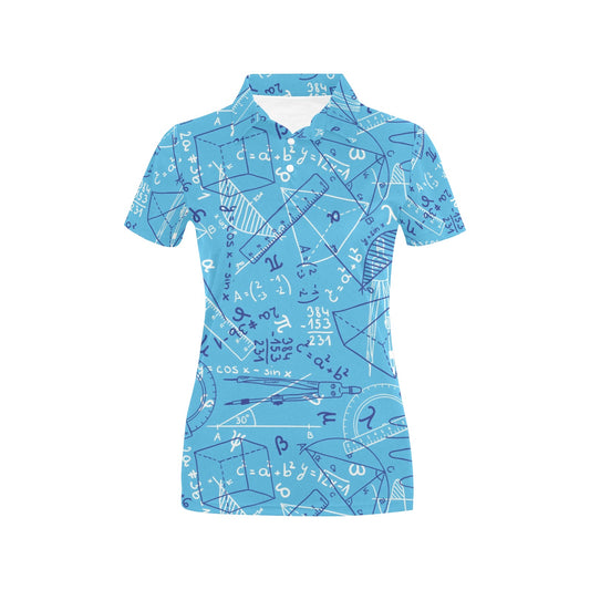 Math Pattern Print Design 02 Women's Polo Shirt