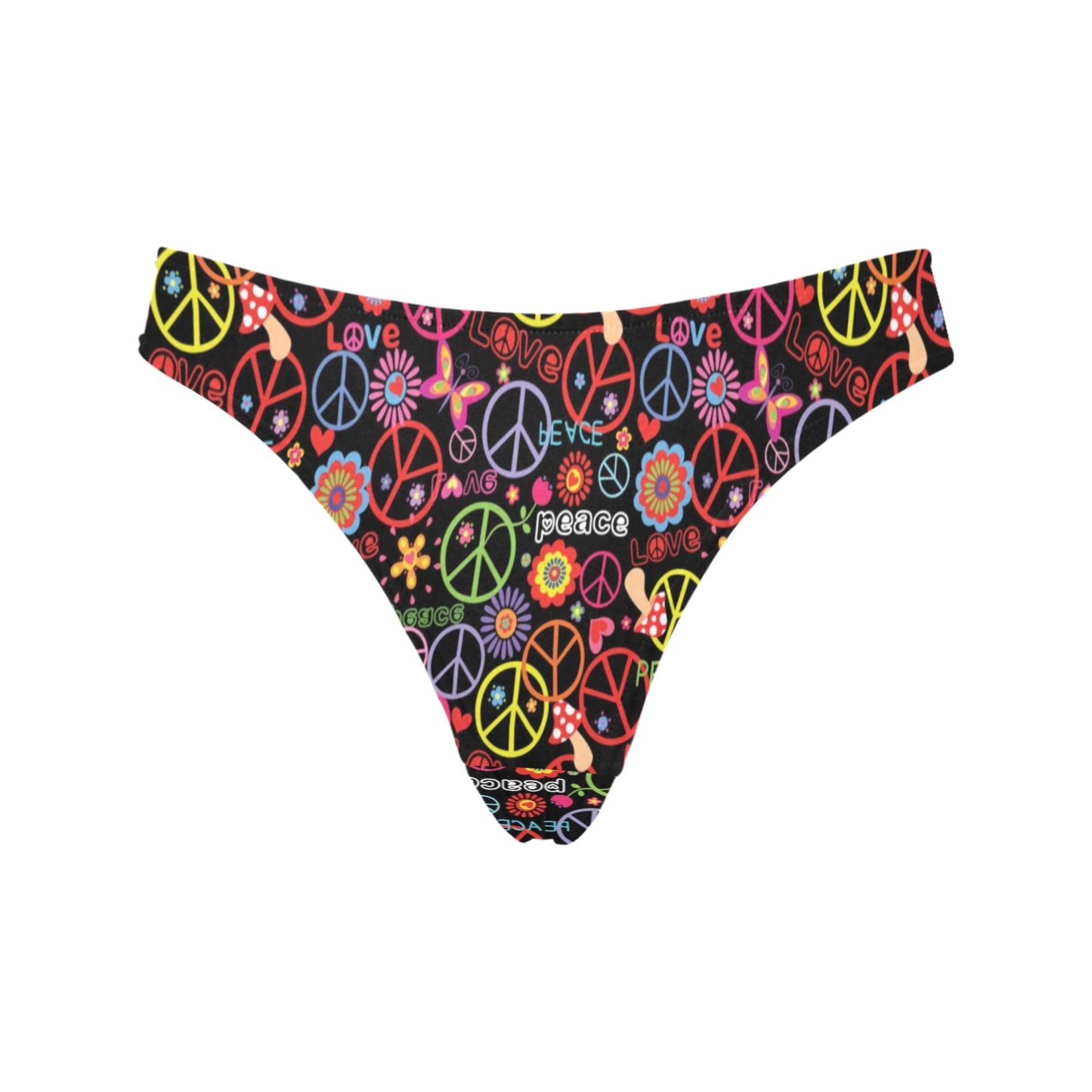 Peace Sign Colorful Design Print Women's Thongs