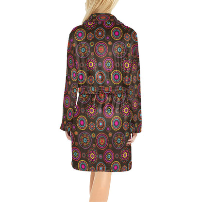 Bohemian Pattern Print Design 01 Women's Fleece Robe