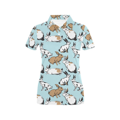 Rabbit Pattern Print Design RB018 Women's Polo Shirt