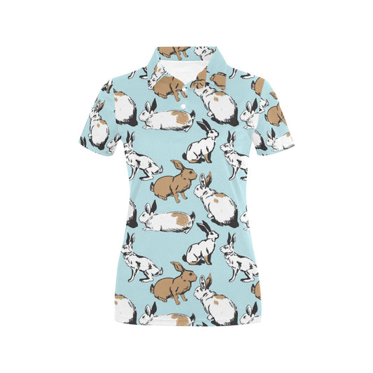 Rabbit Pattern Print Design RB018 Women's Polo Shirt