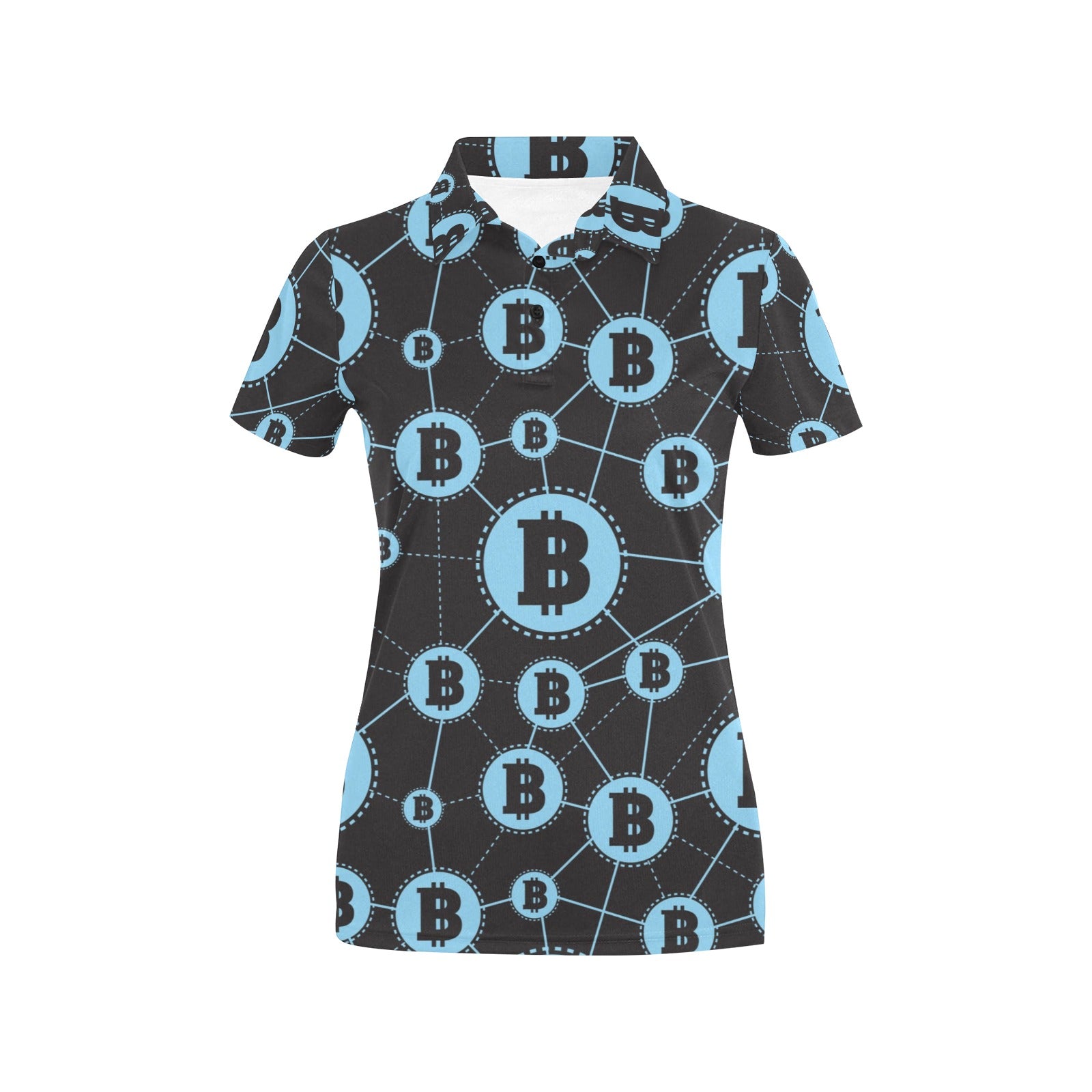 Cryptocurrency Pattern Print Design 02 Women's Polo Shirt