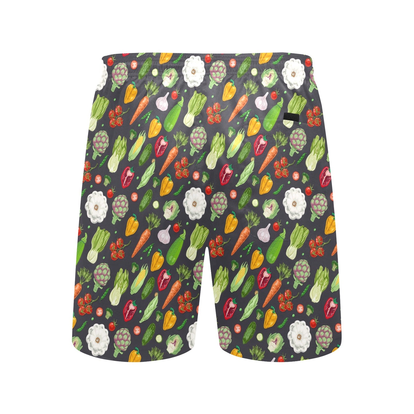 Vegan Pattern Themed Design Print Men's Swim Trunks Beach Shorts