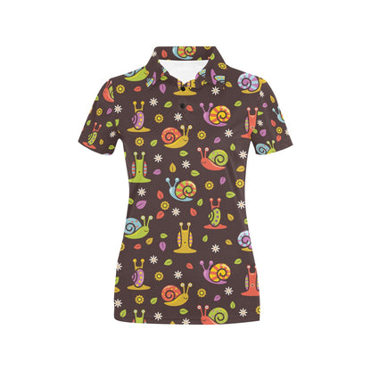 Snail Pattern Print Design 01 Women's Polo Shirt