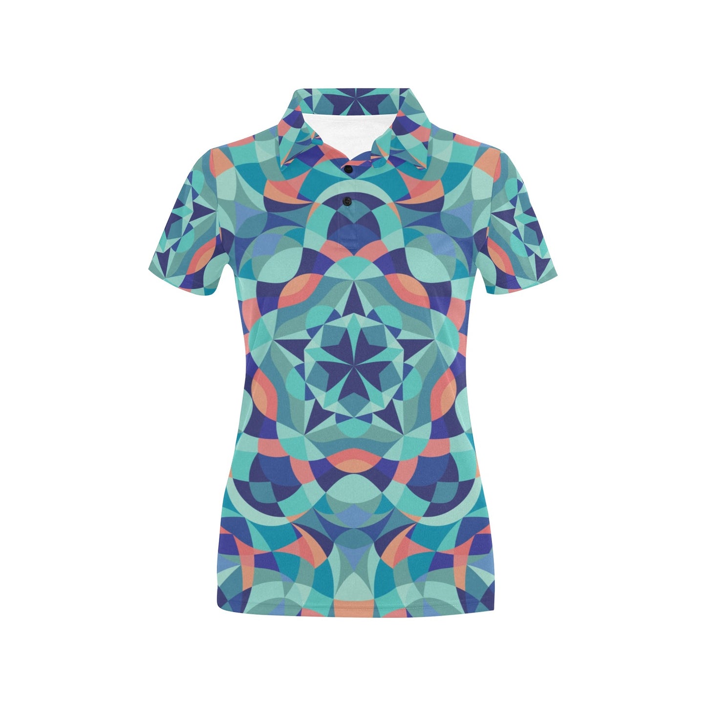 Kaleidoscope Pattern Print Design 03 Women's Polo Shirt