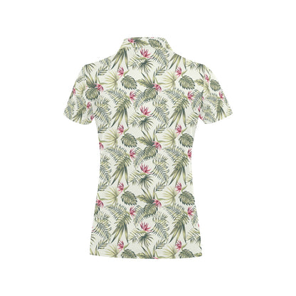Bird Of Paradise Pattern Print Design 04 Women's Polo Shirt
