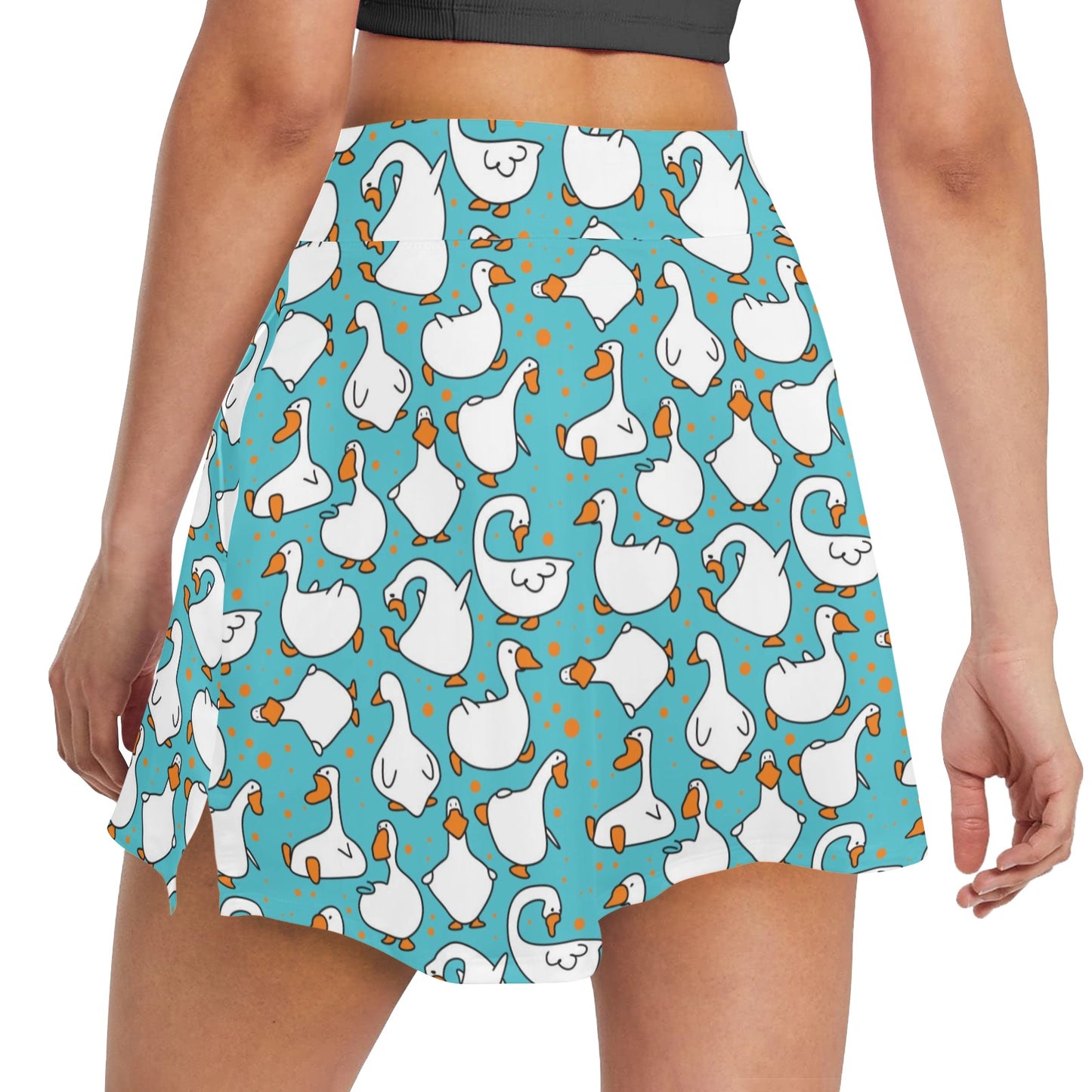 Goose Print Design LKS403 17" Golf & Pickleball Skort with Pockets