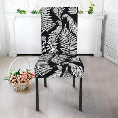 Fern Leave Black White Print Pattern Dinning Chair Slipper-JTAMIGO.COM