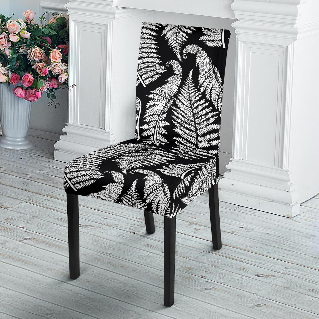 Fern Leave Black White Print Pattern Dinning Chair Slipper-JTAMIGO.COM