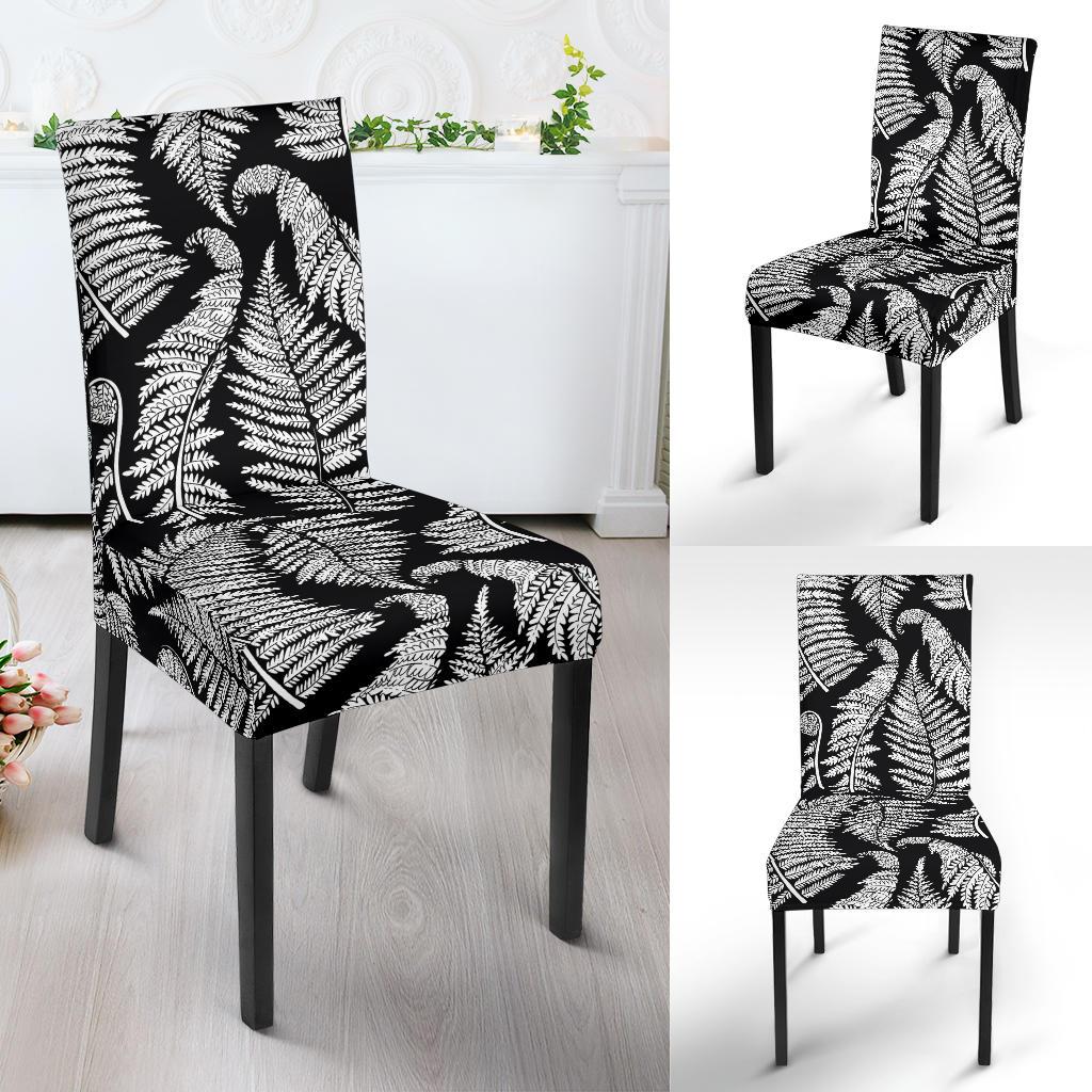 Fern Leave Black White Print Pattern Dinning Chair Slipper-JTAMIGO.COM