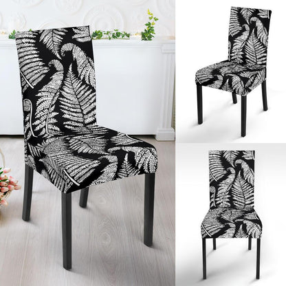 Fern Leave Black White Print Pattern Dinning Chair Slipper-JTAMIGO.COM