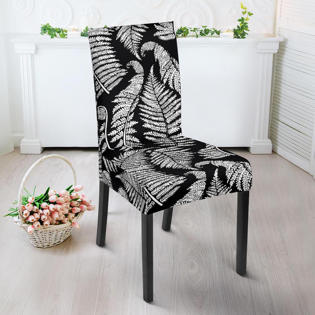 Fern Leave Black White Print Pattern Dinning Chair Slipper-JTAMIGO.COM