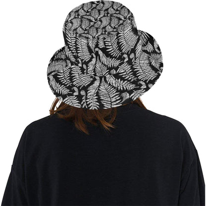 Fern Leave Black White Print Pattern Unisex Bucket Hat