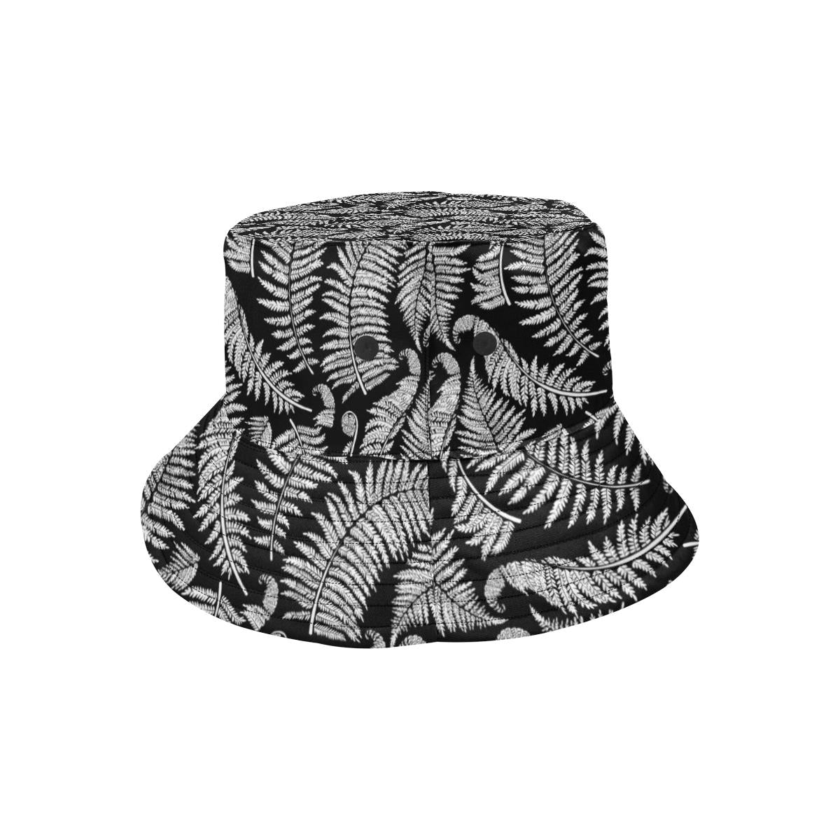 Fern Leave Black White Print Pattern Unisex Bucket Hat