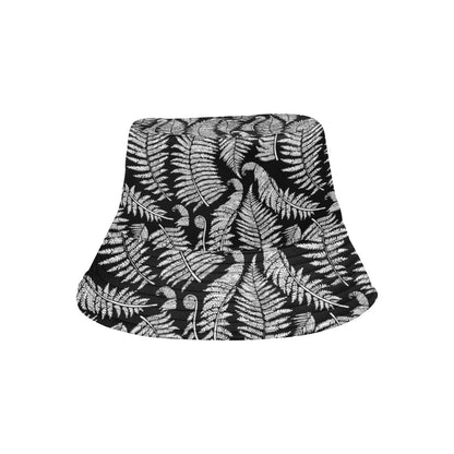 Fern Leave Black White Print Pattern Unisex Bucket Hat
