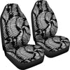 Fern Leave Black White Print Pattern Universal Fit Car Seat Covers