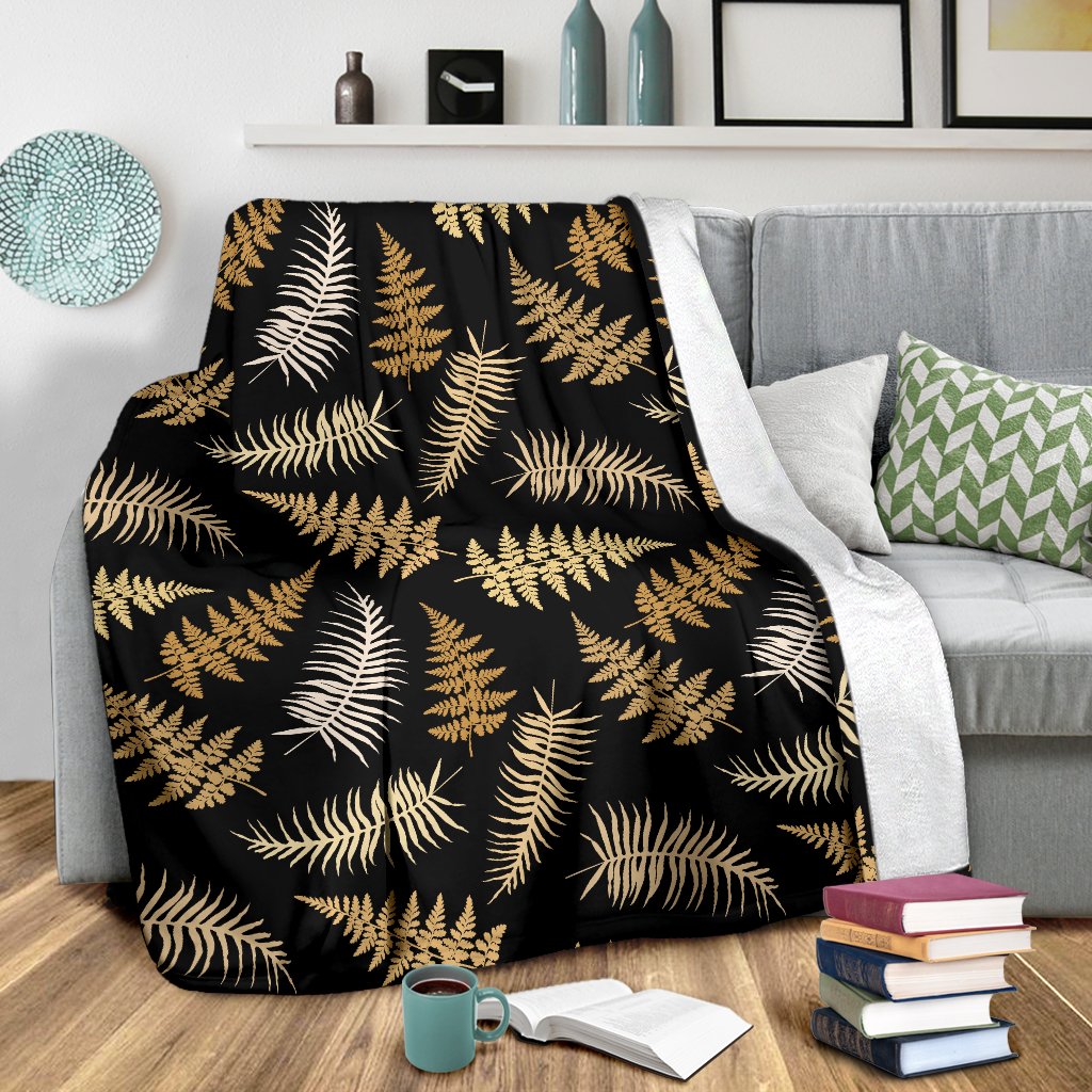 Fern Leave Bright Print Pattern Fleece Blanket