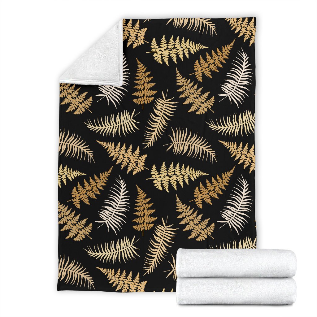 Fern Leave Bright Print Pattern Fleece Blanket
