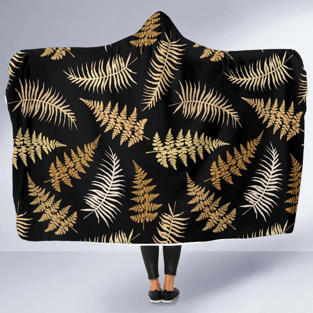 Fern Leave Bright Print Pattern Hooded Blanket-JTAMIGO.COM