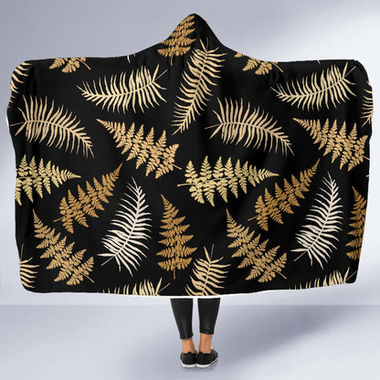 Fern Leave Bright Print Pattern Hooded Blanket-JTAMIGO.COM