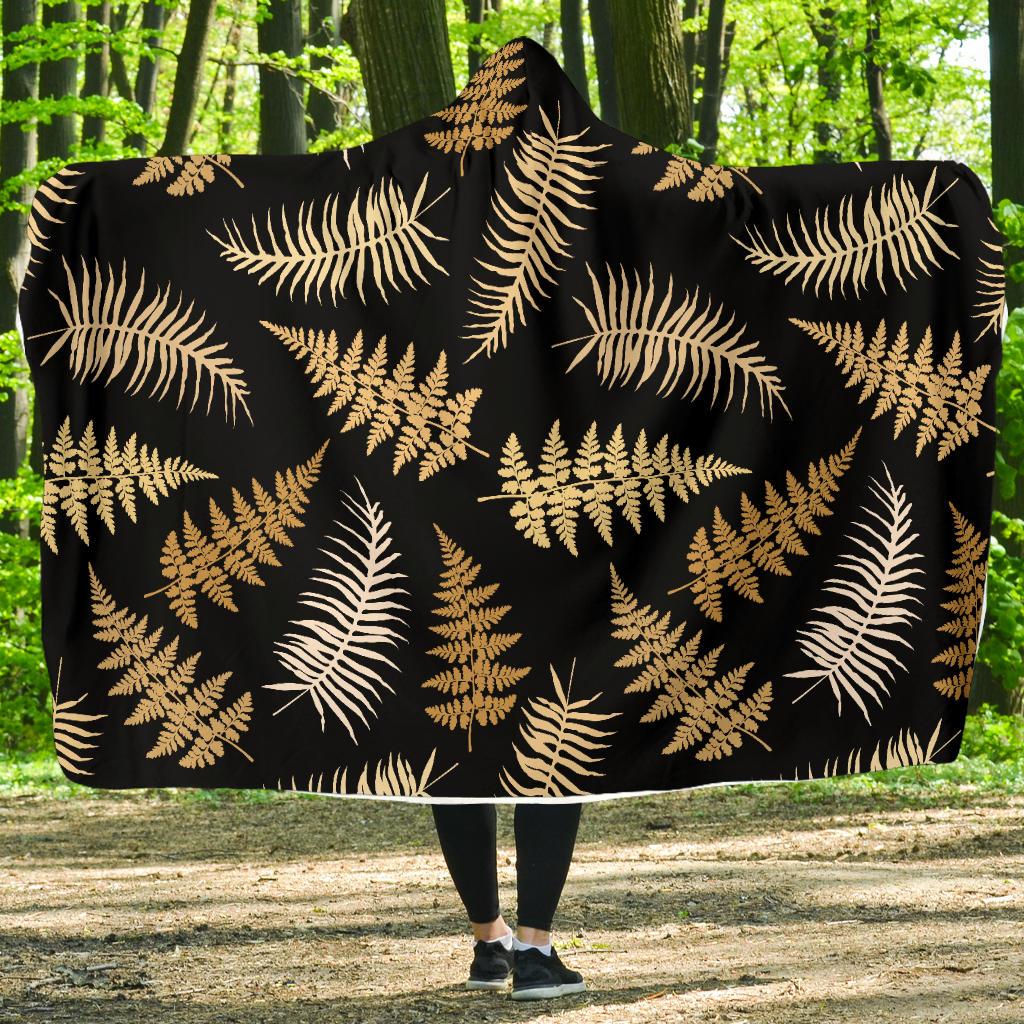 Fern Leave Bright Print Pattern Hooded Blanket-JTAMIGO.COM