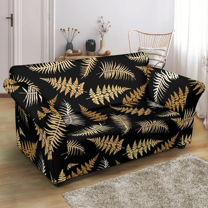 Fern Leave Bright Print Pattern Loveseat Slipcover-JTAMIGO.COM
