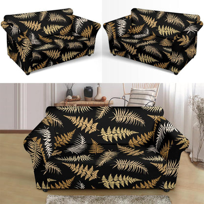 Fern Leave Bright Print Pattern Loveseat Slipcover-JTAMIGO.COM