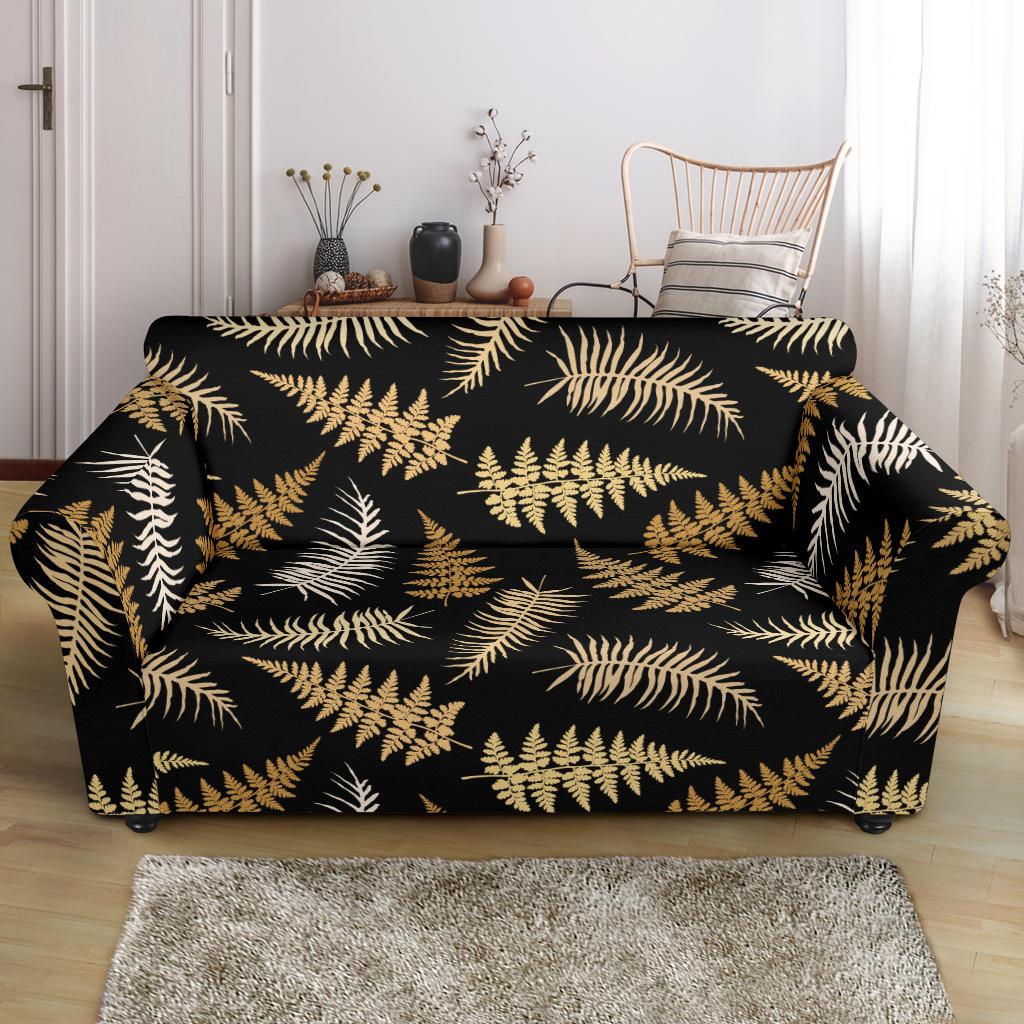 Fern Leave Bright Print Pattern Loveseat Slipcover-JTAMIGO.COM