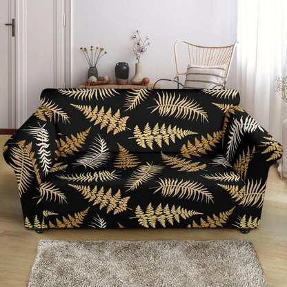 Fern Leave Bright Print Pattern Loveseat Slipcover-JTAMIGO.COM
