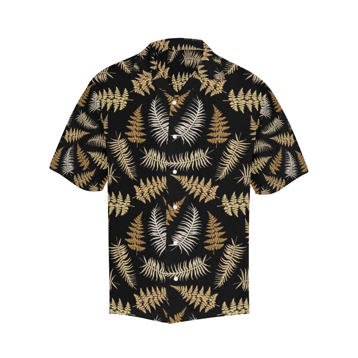 Fern Leave Bright Print Pattern Men Aloha Hawaiian Shirt