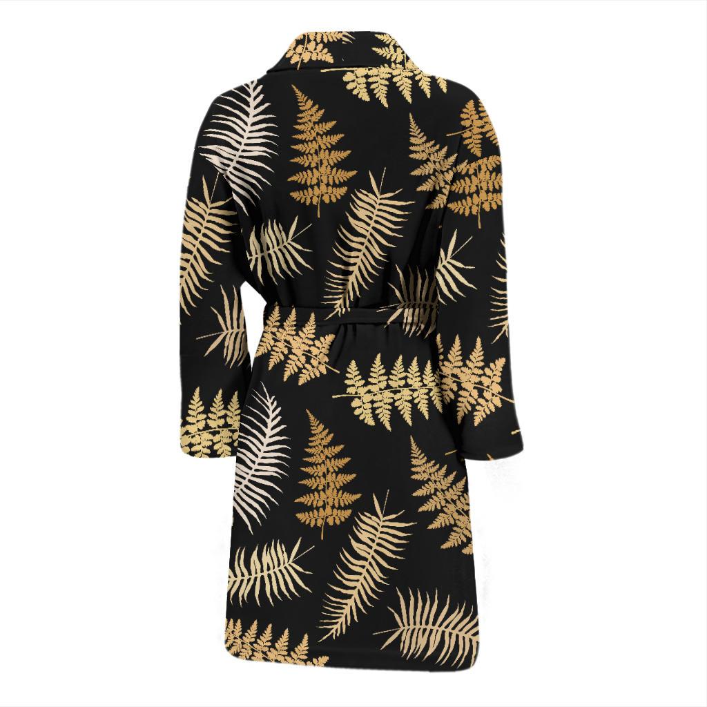 Fern Leave Bright Print Pattern Men Bath Robe-JTAMIGO.COM