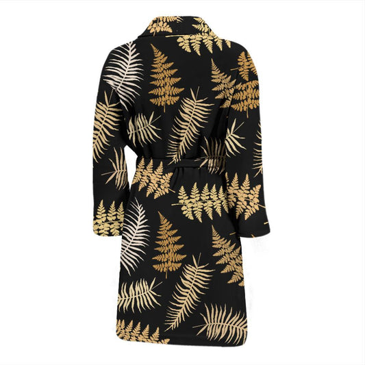 Fern Leave Bright Print Pattern Men Bath Robe-JTAMIGO.COM