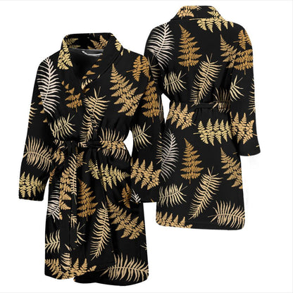Fern Leave Bright Print Pattern Men Bath Robe-JTAMIGO.COM