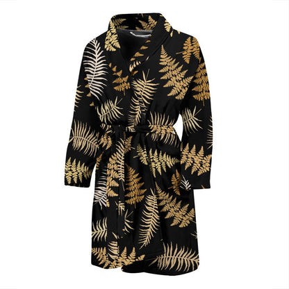 Fern Leave Bright Print Pattern Men Bath Robe-JTAMIGO.COM
