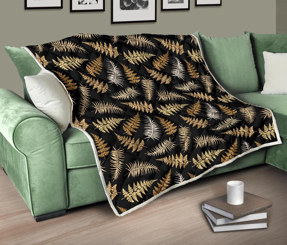 Fern Leave Bright Print Pattern Premium Quilt-JTAMIGO.COM