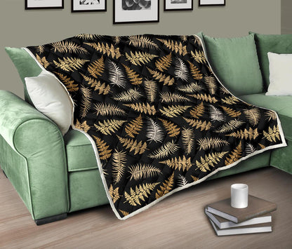 Fern Leave Bright Print Pattern Premium Quilt-JTAMIGO.COM