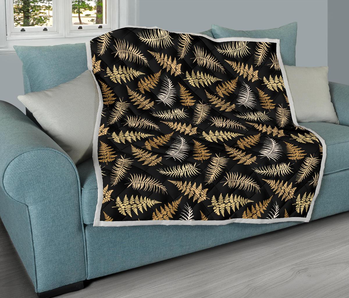 Fern Leave Bright Print Pattern Premium Quilt-JTAMIGO.COM
