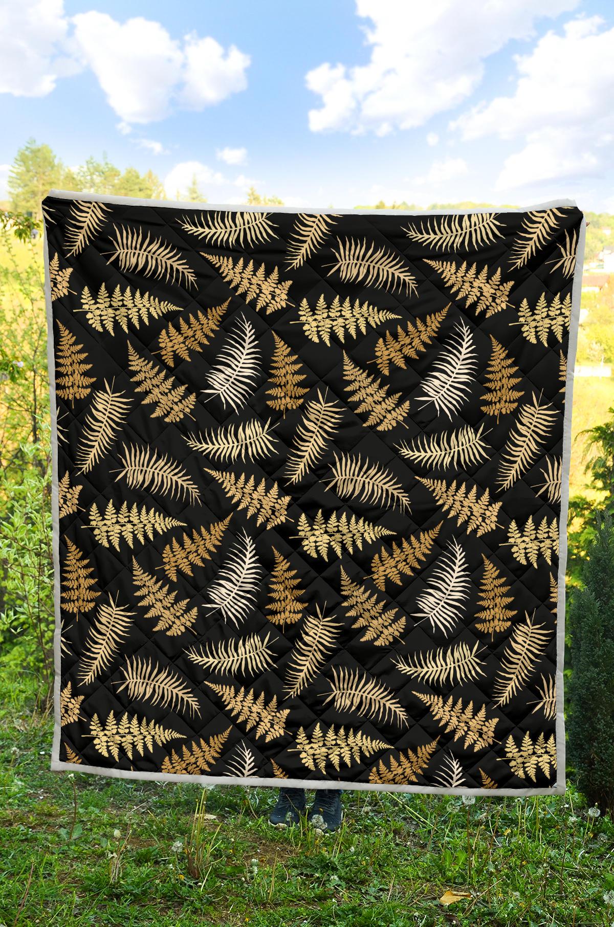 Fern Leave Bright Print Pattern Premium Quilt-JTAMIGO.COM