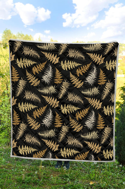 Fern Leave Bright Print Pattern Premium Quilt-JTAMIGO.COM