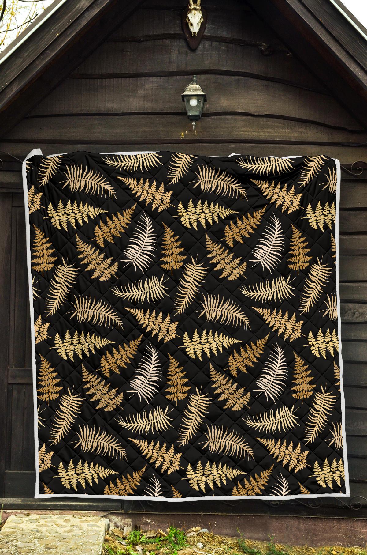 Fern Leave Bright Print Pattern Premium Quilt-JTAMIGO.COM
