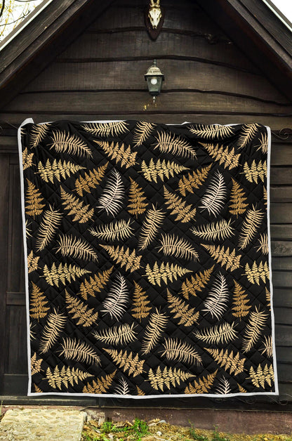 Fern Leave Bright Print Pattern Premium Quilt-JTAMIGO.COM