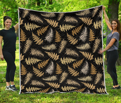 Fern Leave Bright Print Pattern Premium Quilt-JTAMIGO.COM